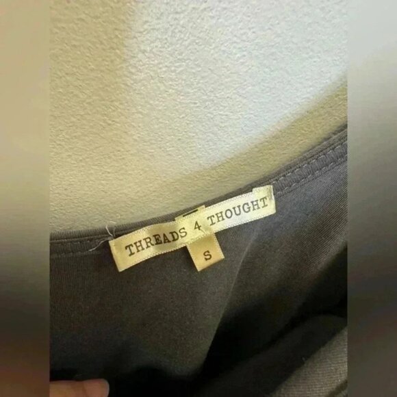 Anthropologie Threads 4 Thought grey fitted long sleeve midi dress size small - Picture 4 of 8